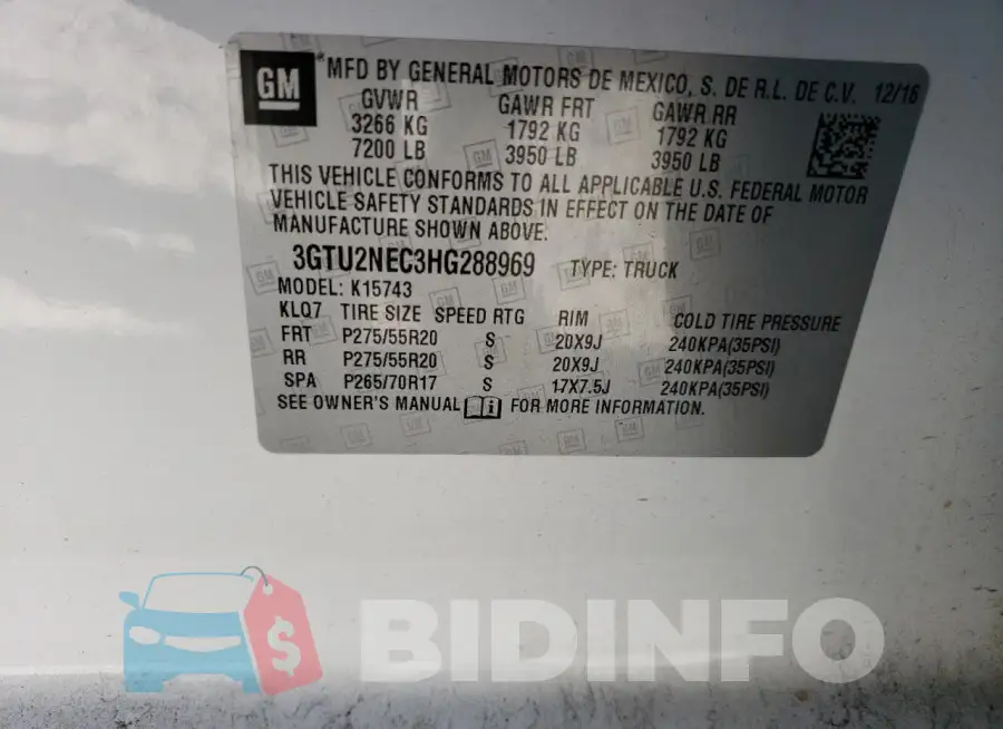 3GTU2NEC3HG288969 Photo# 12