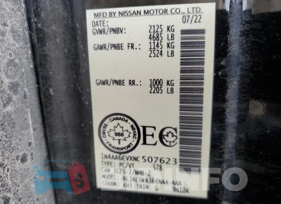 1N4AA6EVXNC507623 Photo# 12