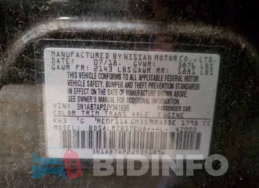 3N1AB7AP2JY341896 Photo# 12