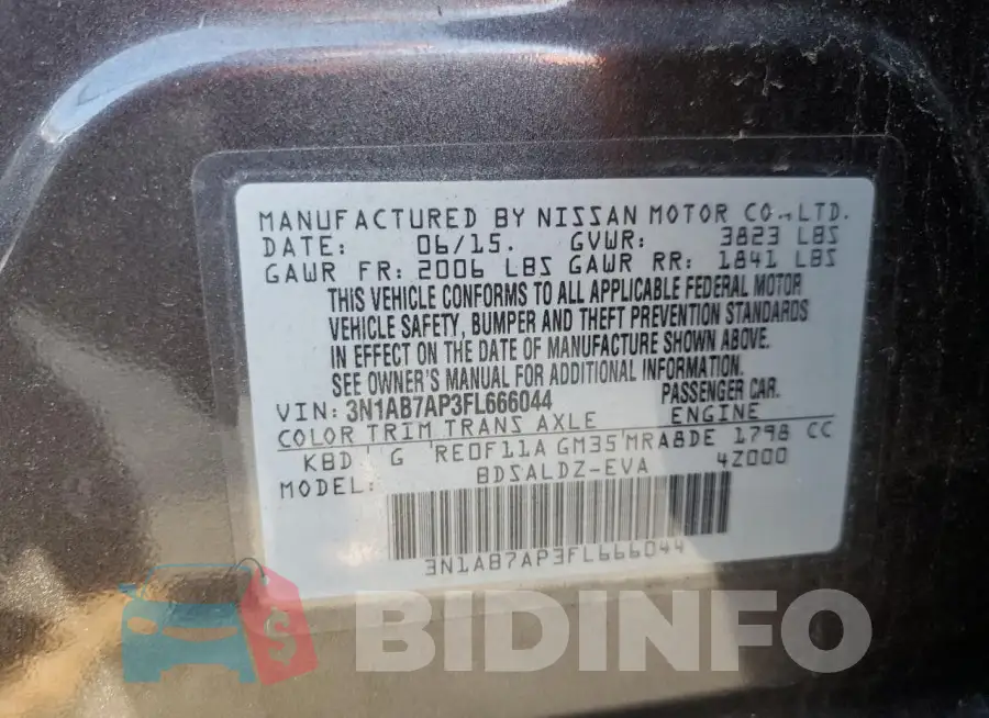 3N1AB7AP3FL666044 Photo# 12