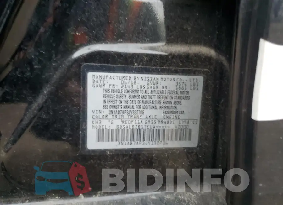 3N1AB7AP3JY332706 Photo# 12