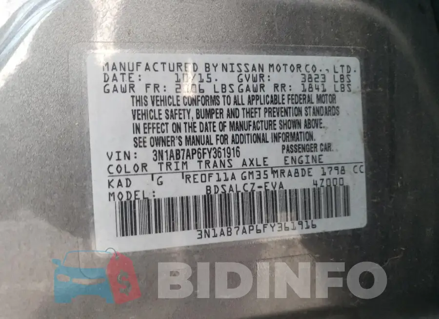 3N1AB7AP6FY361916 Photo# 13