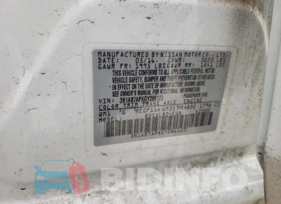 3N1AB7APXGY286123 Photo# 12