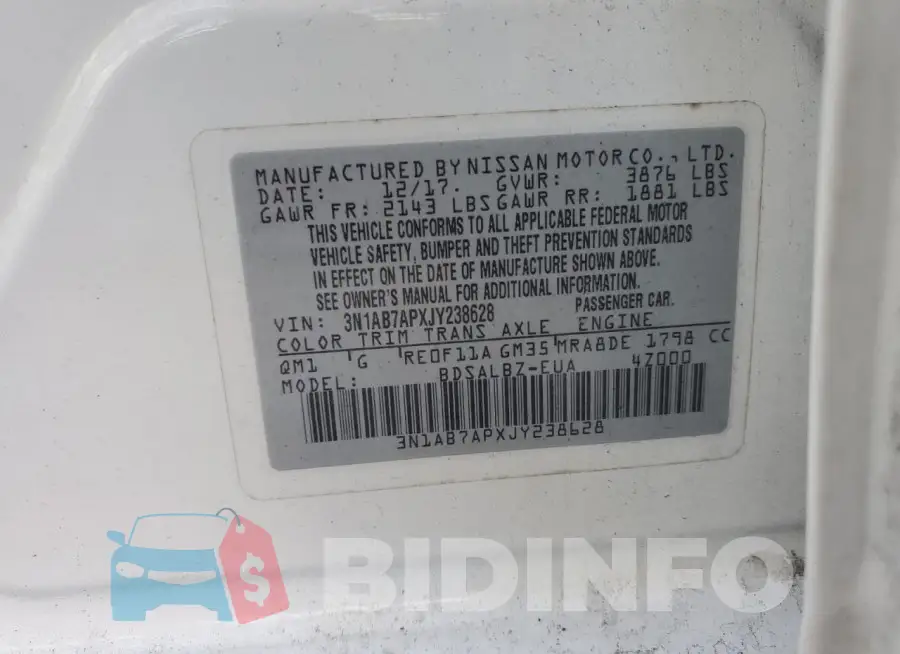 3N1AB7APXJY238628 Photo# 13