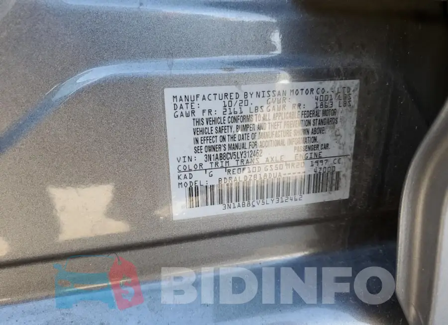 3N1AB8CV5LY312462 Photo# 13