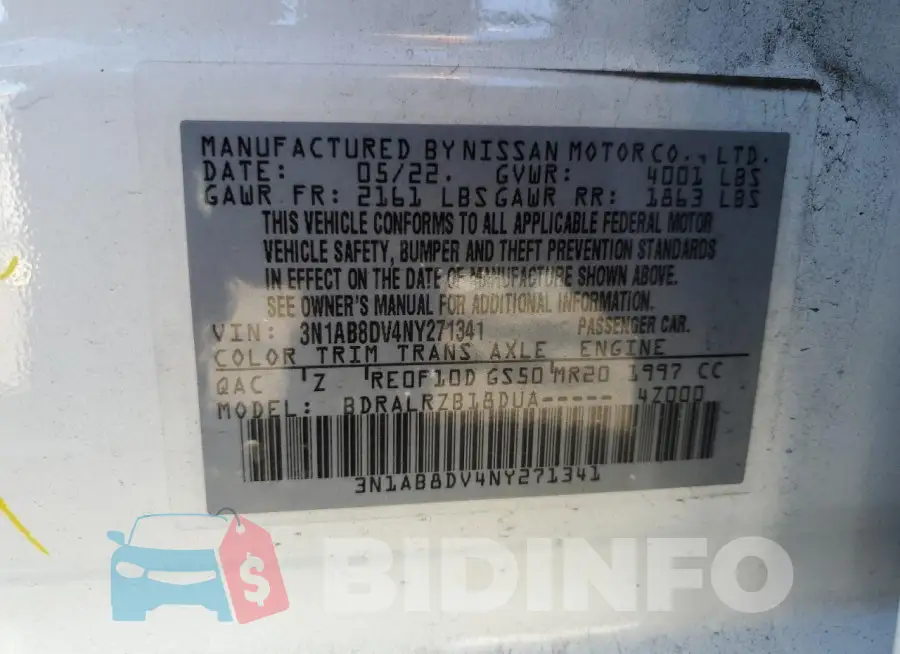 3N1AB8DV4NY271341 Photo# 12