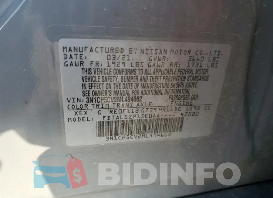3N1CP5CV2ML494662 Photo# 13