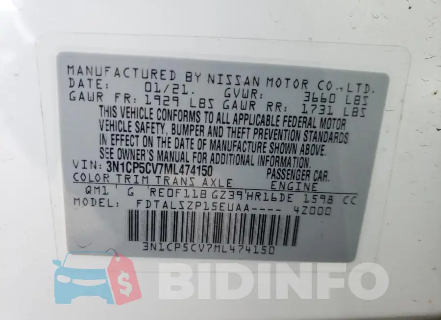 3N1CP5CV7ML474150 Photo# 13