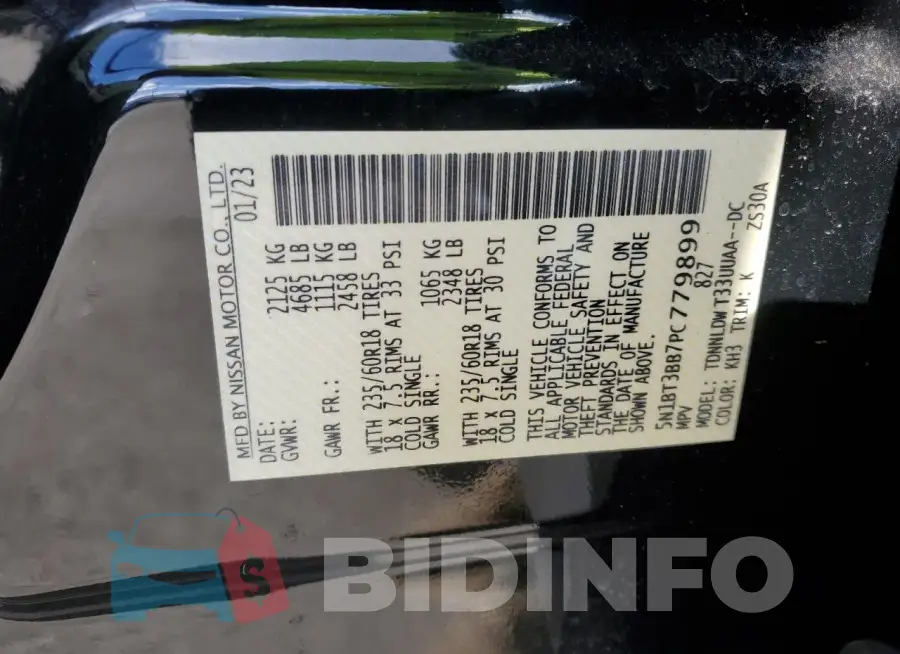 5N1BT3BB7PC779899 Photo# 13