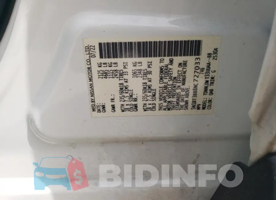 5N1BT3BB8NC727033 Photo# 13