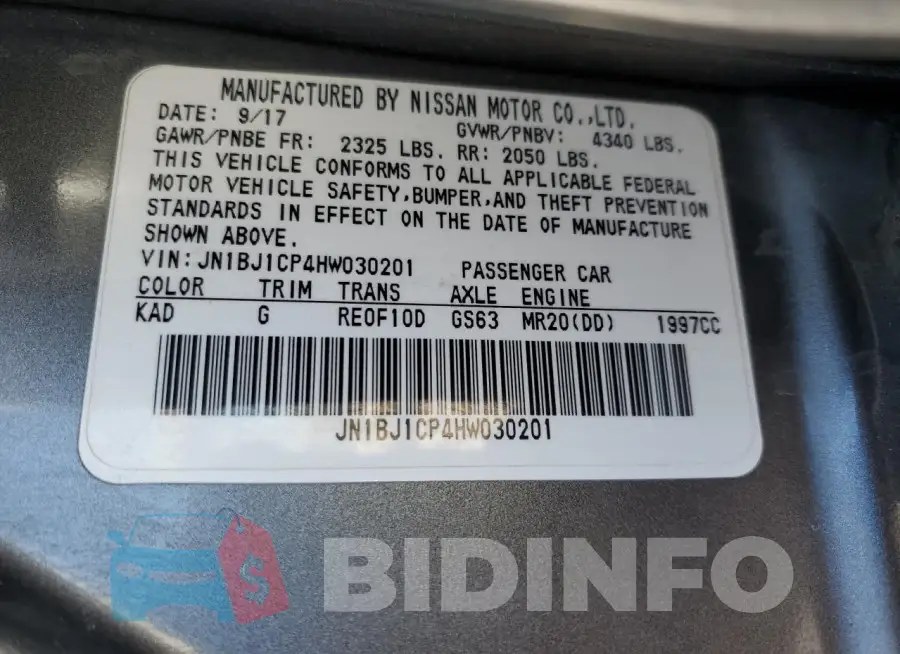 JN1BJ1CP4HW030201 Photo# 12