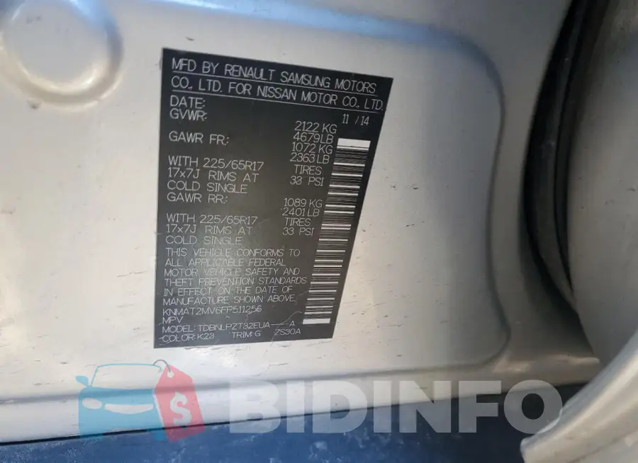 KNMAT2MV6FP511256 Photo# 12