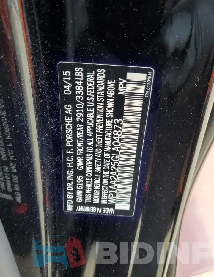 WP1AA2A25GLA04873 Photo# 13