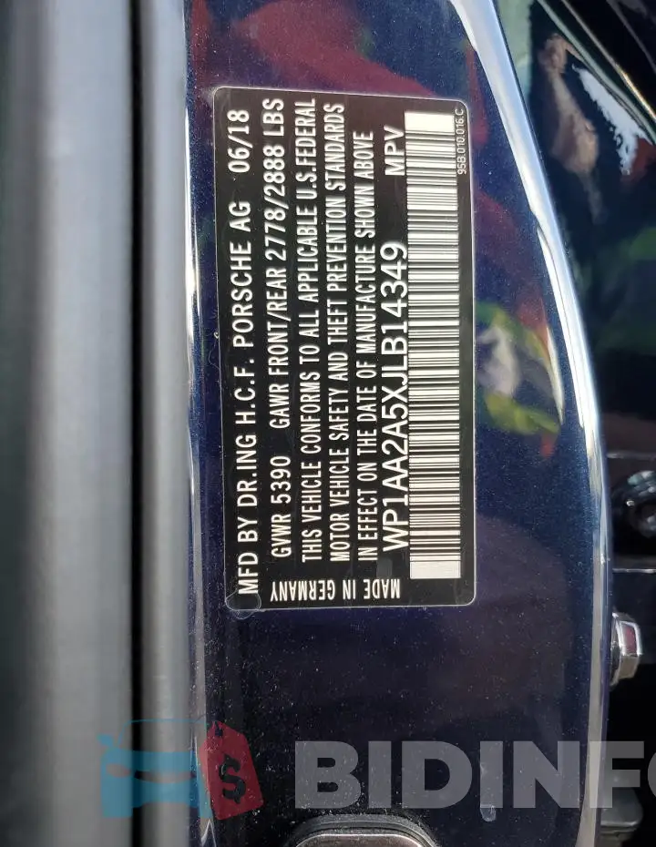 WP1AA2A5XJLB14349 Photo# 12
