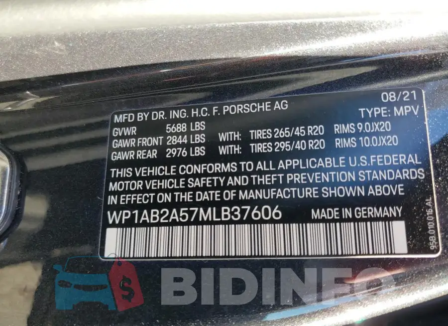 WP1AB2A57MLB37606 Photo# 13