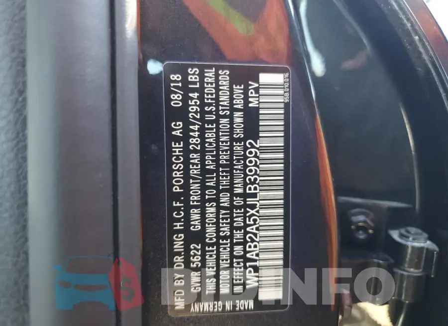 WP1AB2A5XJLB39992 Photo# 13