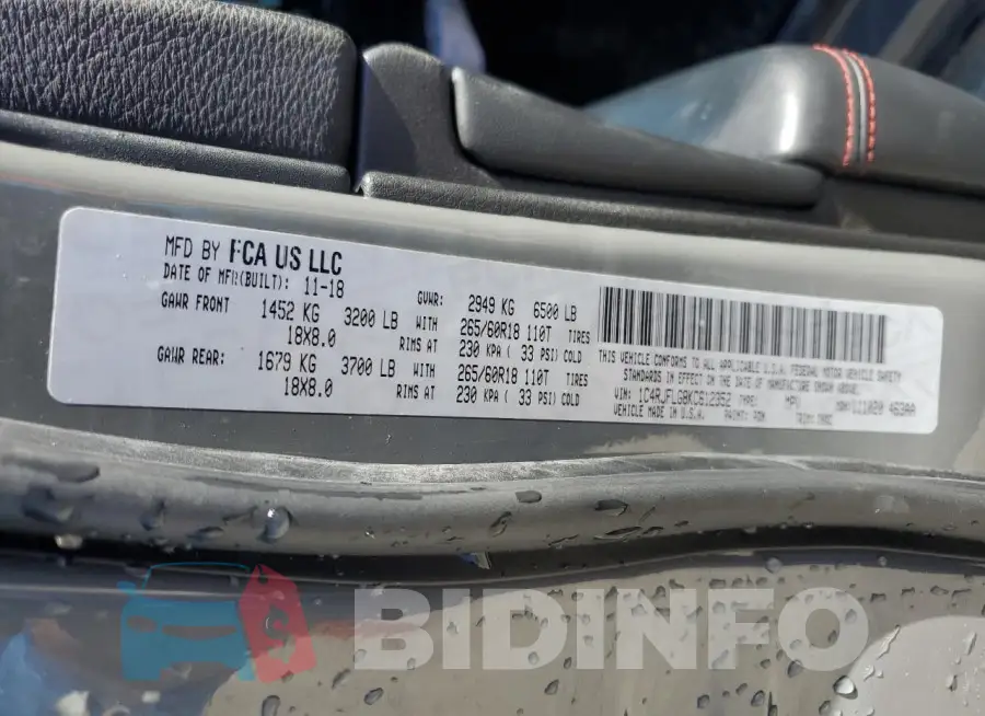 1C4RJFLG8KC612352 Photo# 12