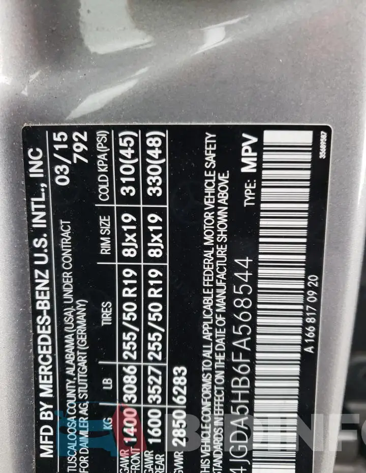 4JGDA5HB6FA568544 Photo# 13