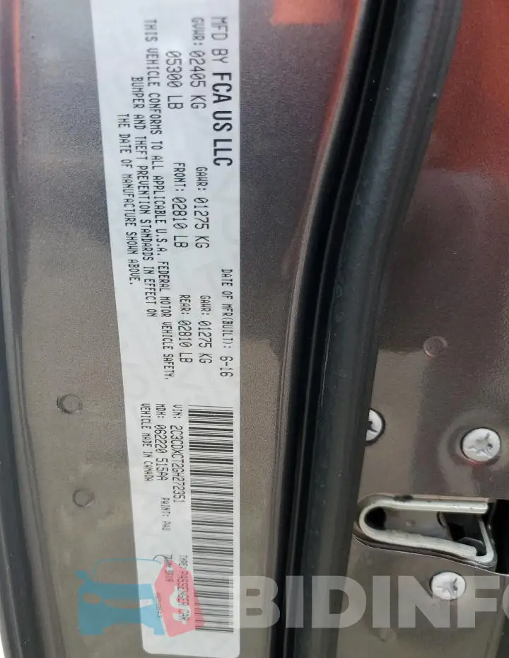 2C3CDXCT2GH272351 Photo# 12