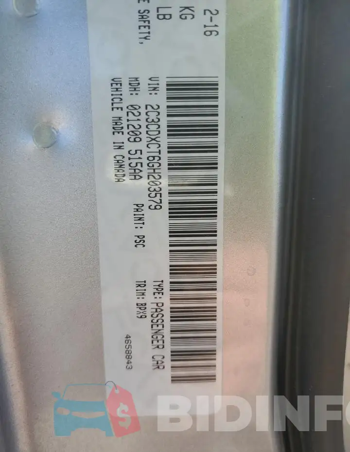 2C3CDXCT6GH203579 Photo# 13