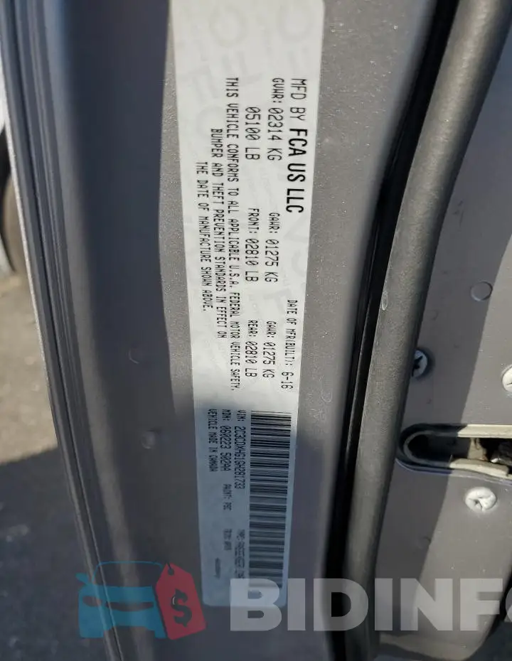 2C3CDXHG1GH281733 Photo# 12