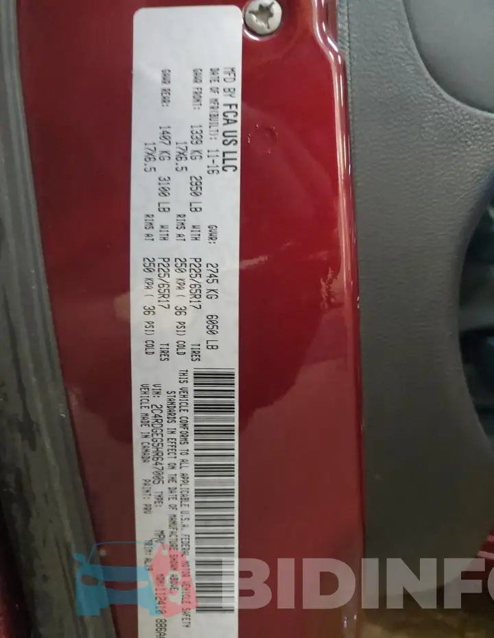 2C4RDGEG5HR647005 Photo# 13