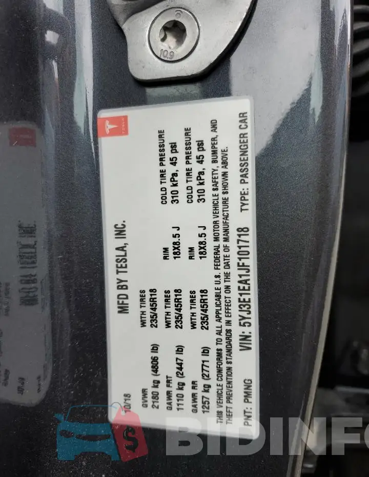 5YJ3E1EA1JF101718 Photo# 13