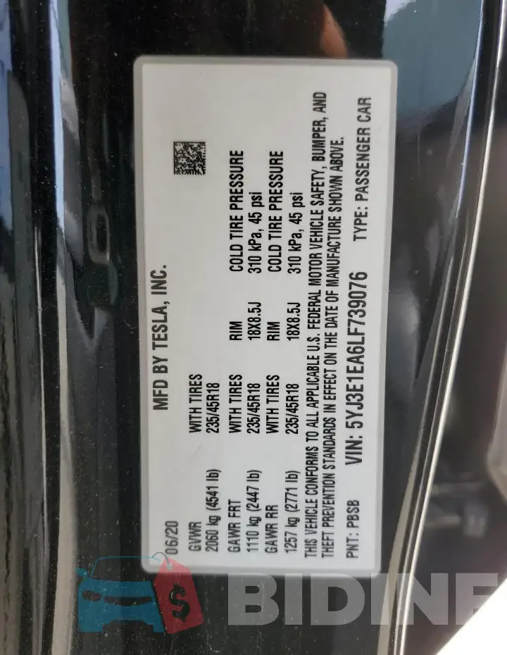 5YJ3E1EA6LF739076 Photo# 12