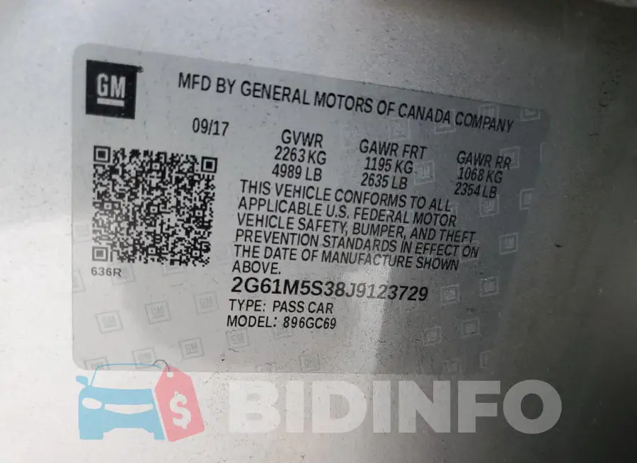 2G61M5S38J9123729 Photo# 12