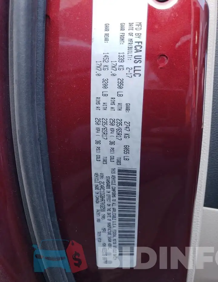 2C4RC1DG8HR703259 Photo# 13
