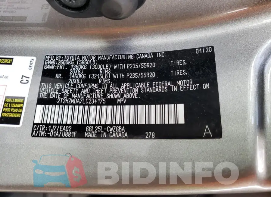 2T2HZMDA7LC234175 Photo# 13