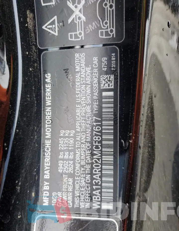 WBA13AR02MCF87617 Photo# 12