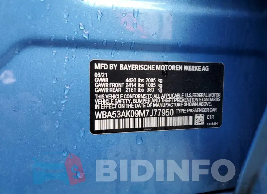 WBA53AK09M7J77950 Photo# 12
