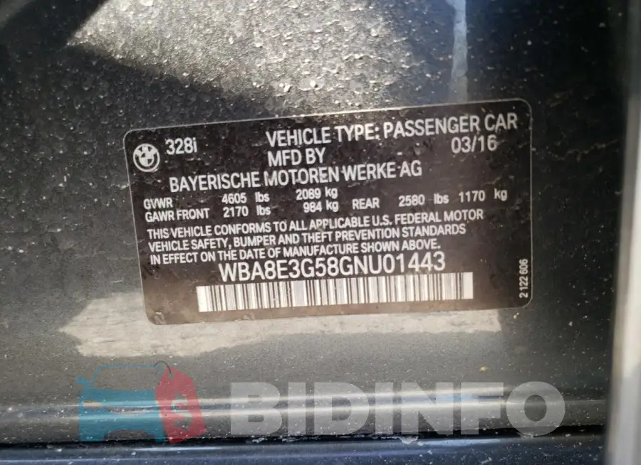 WBA8E3G58GNU01443 Photo# 12