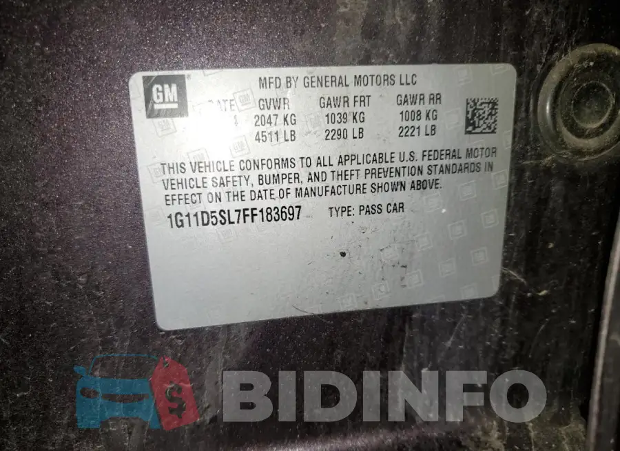 1G11D5SL7FF183697 Photo# 13