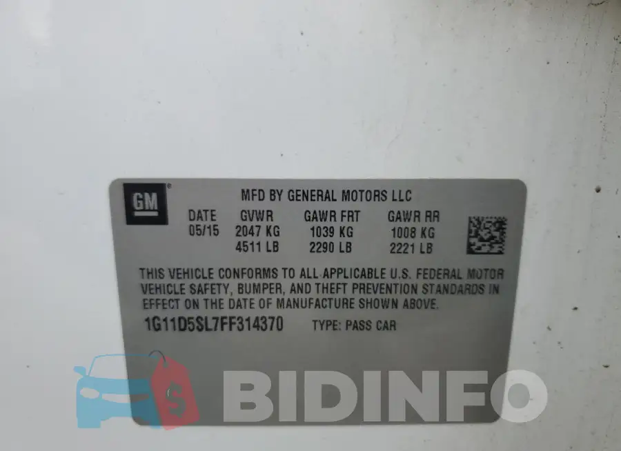 1G11D5SL7FF314370 Photo# 12
