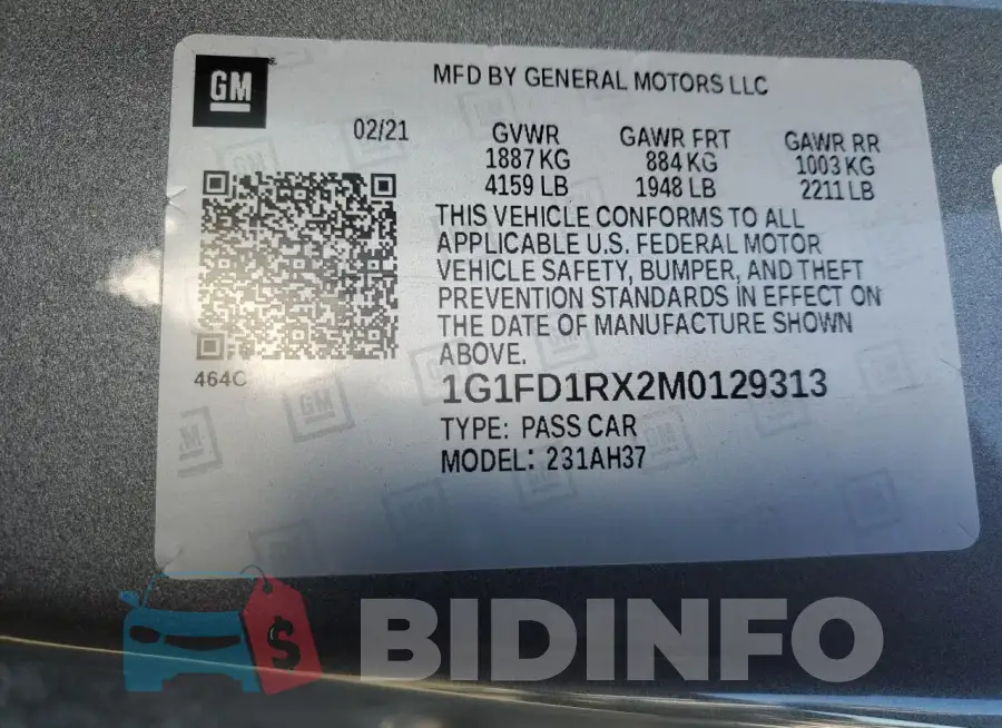 1G1FD1RX2M0129313 Photo# 13