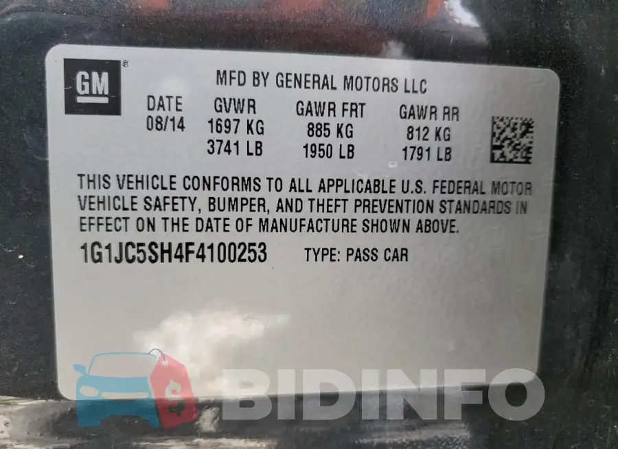 1G1JC5SH4F4100253 Photo# 12