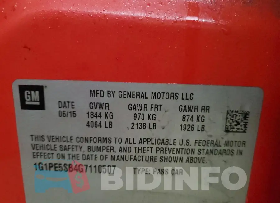 1G1PE5SB4G7110507 Photo# 13
