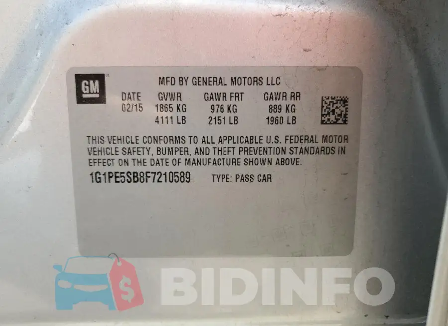 1G1PE5SB8F7210589 Photo# 12