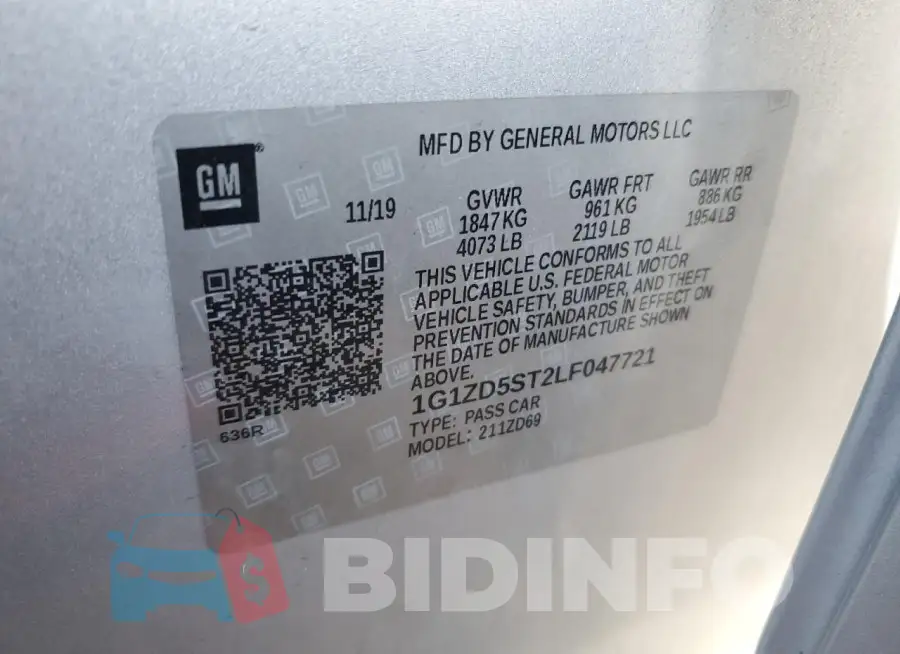 1G1ZD5ST2LF047721 Photo# 12