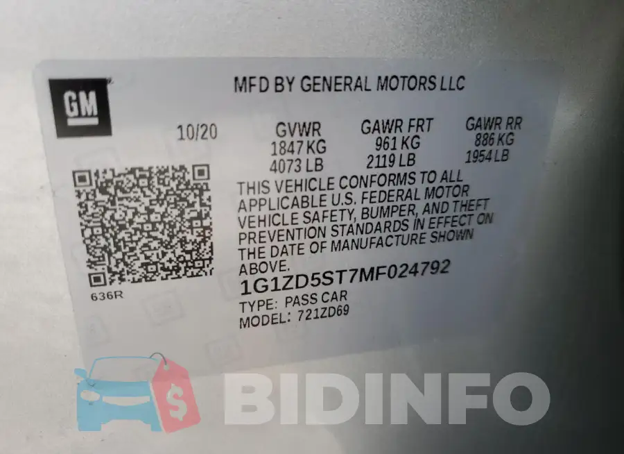1G1ZD5ST7MF024792 Photo# 13