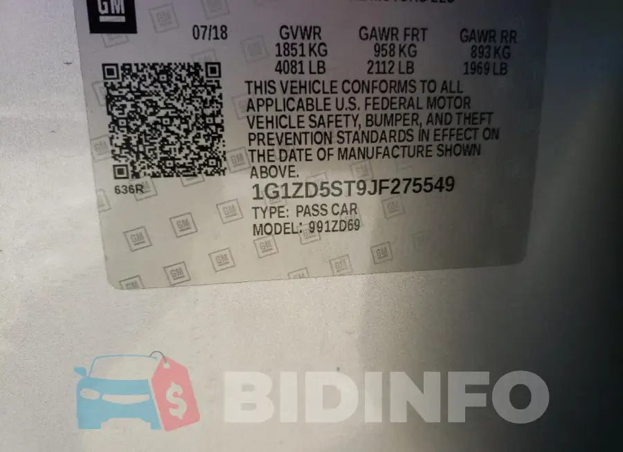 1G1ZD5ST9JF275549 Photo# 12