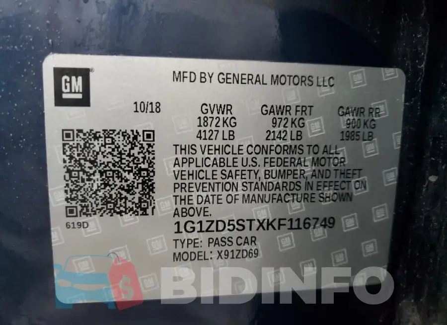 1G1ZD5STXKF116749 Photo# 12