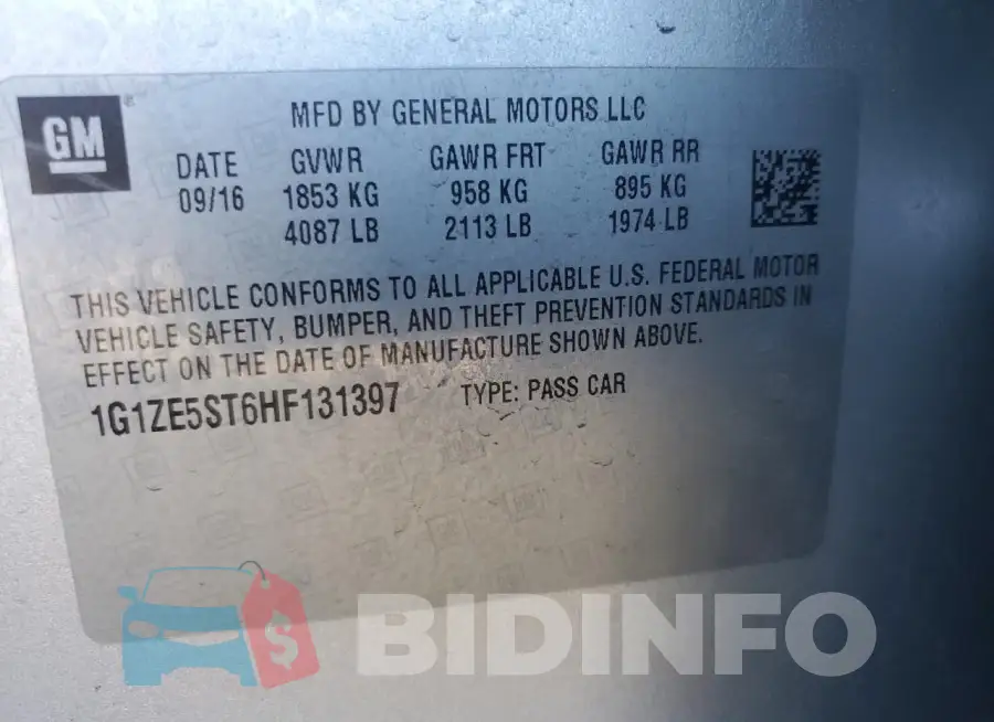 1G1ZE5ST6HF131397 Photo# 12
