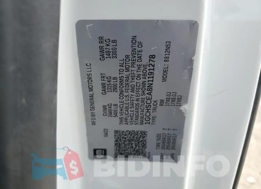 1GCHSCEA8N1191278 Photo# 12