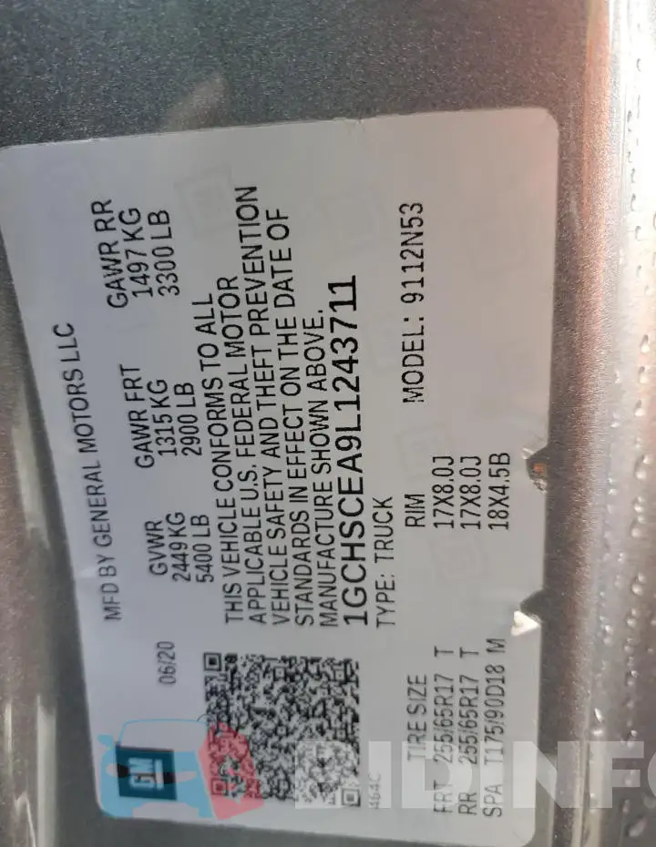 1GCHSCEA9L1243711 Photo# 12