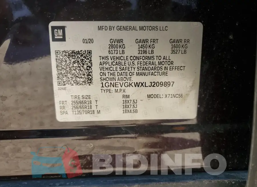 1GNEVGKWXLJ209897 Photo# 13
