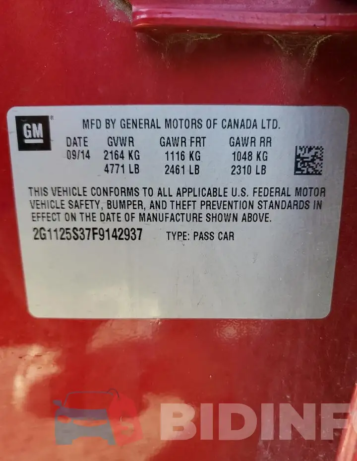 2G1125S37F9142937 Photo# 13