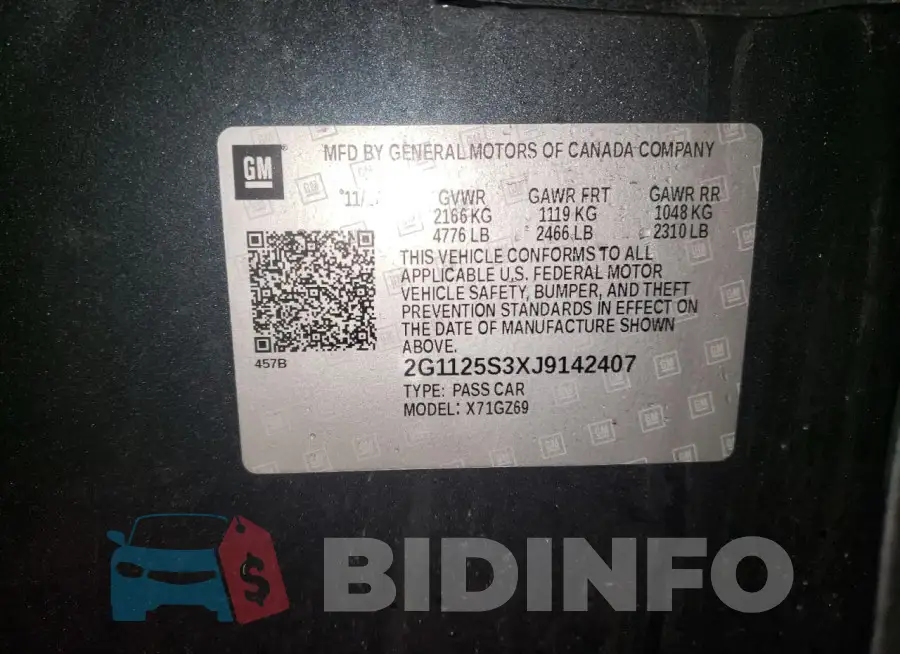 2G1125S3XJ9142407 Photo# 12